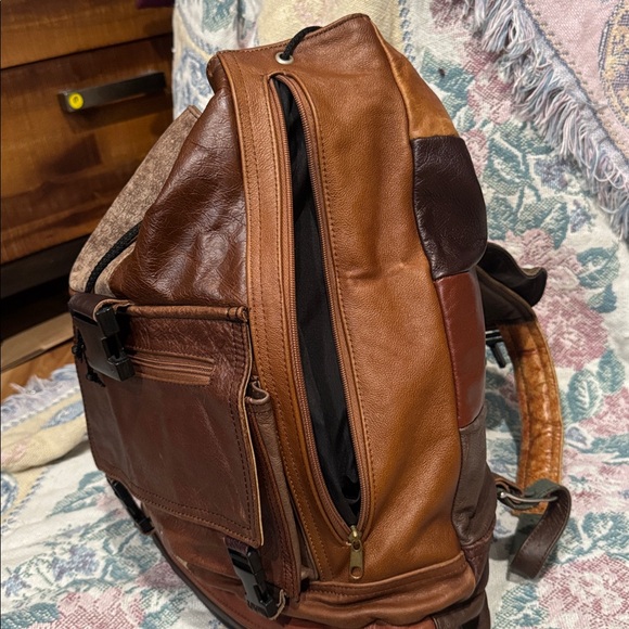 Multicolored Leather Patchwork Backpack - Picture 6 of 8